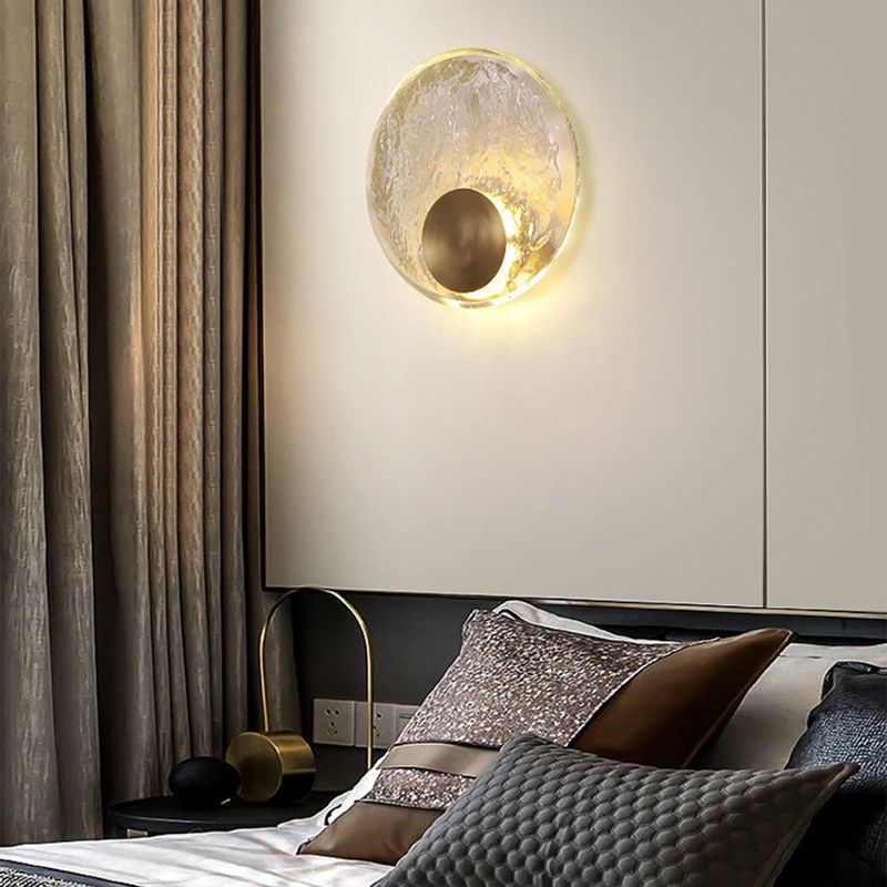 Kristy Art Deco Globe Crystal&Metal Bedroom Wall Lamp, Gold - Lamp Copper