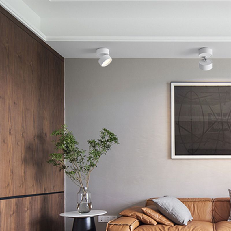 Arisha Flush Mount Ceiling Light Cylindrical Modern, Metal, Black/White, Hallway - Lamp Copper