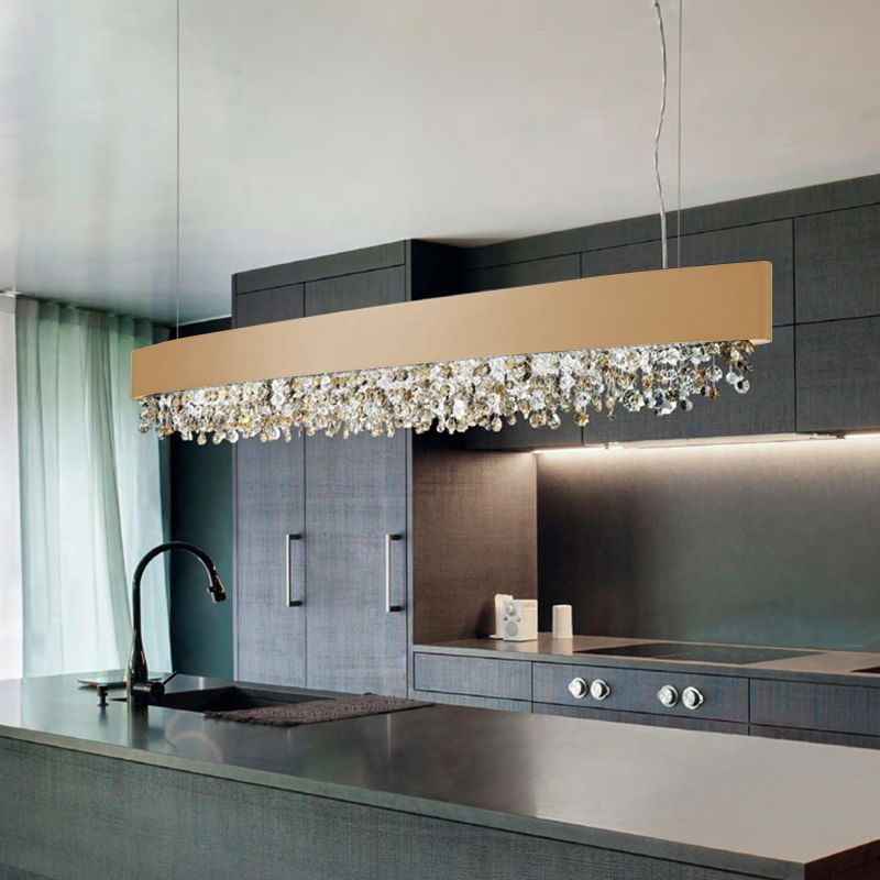 Kristy Modern Crystal Pendant Light Black/White/Brown/Gold - Lamp Copper