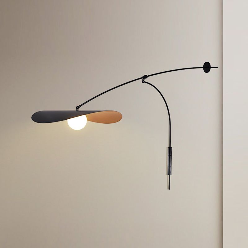 Arisha Arc Wall Lamp, Metal/Glass, Black/Gold, Bedroom - Lamp Copper
