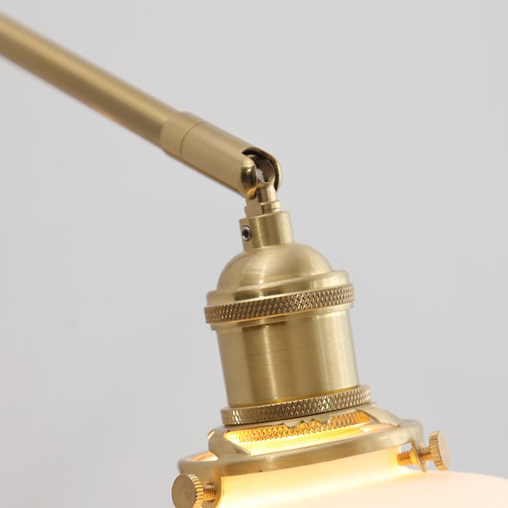 Arisha Wall Lamp Modern Drum Ceramics Metal Adjustable, White - Lamp Copper