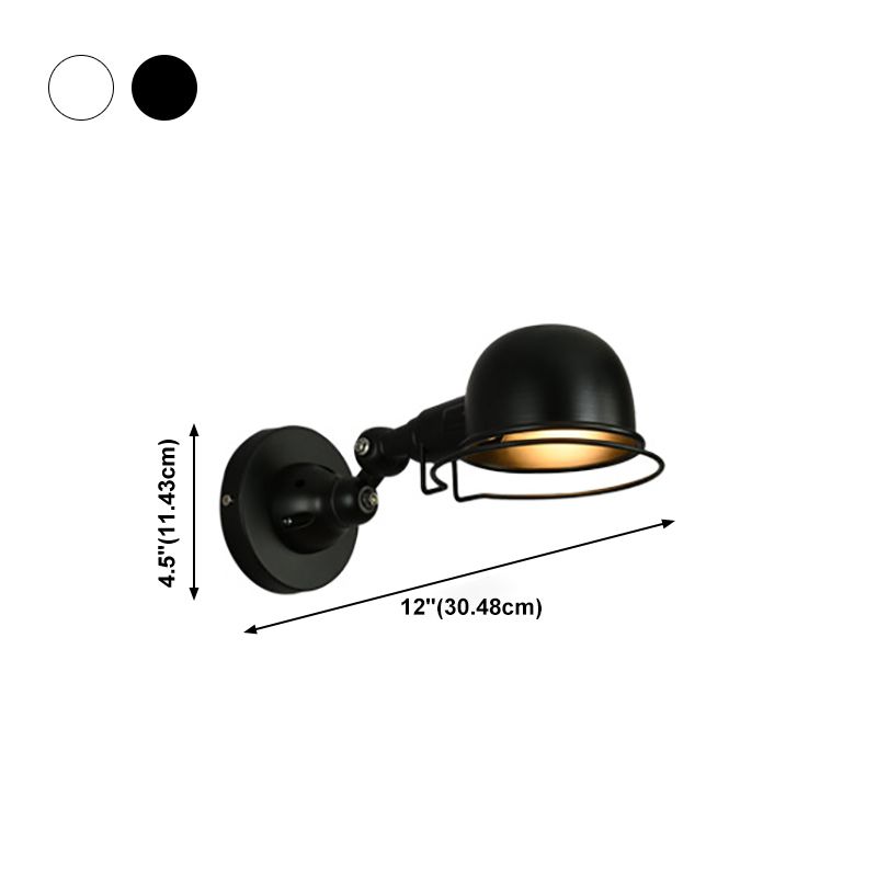 Epoch Wall Lamp Dome Modern, Metal Arm Adjustable, Black/White, Bedroom - Lamp Copper