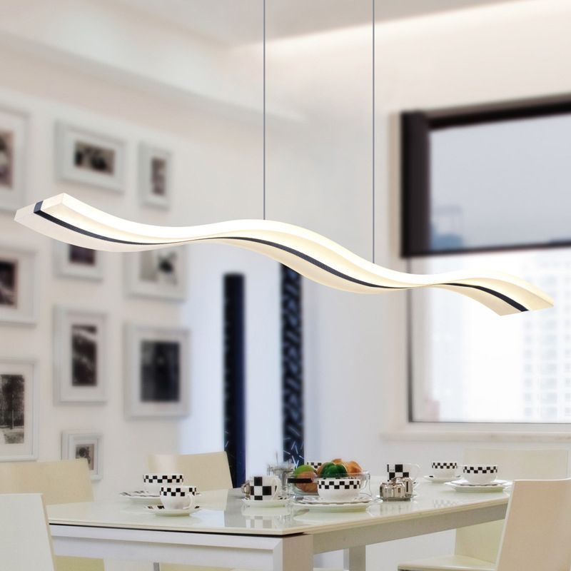 Arisha Minimalist Wave Wavy Pendant Light - Lamp Copper
