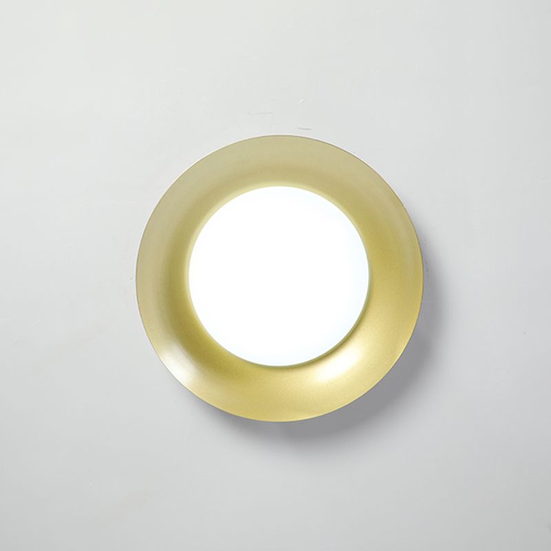 Arisha Round Metal Flush Mount Ceiling Light, Brass - Lamp Copper