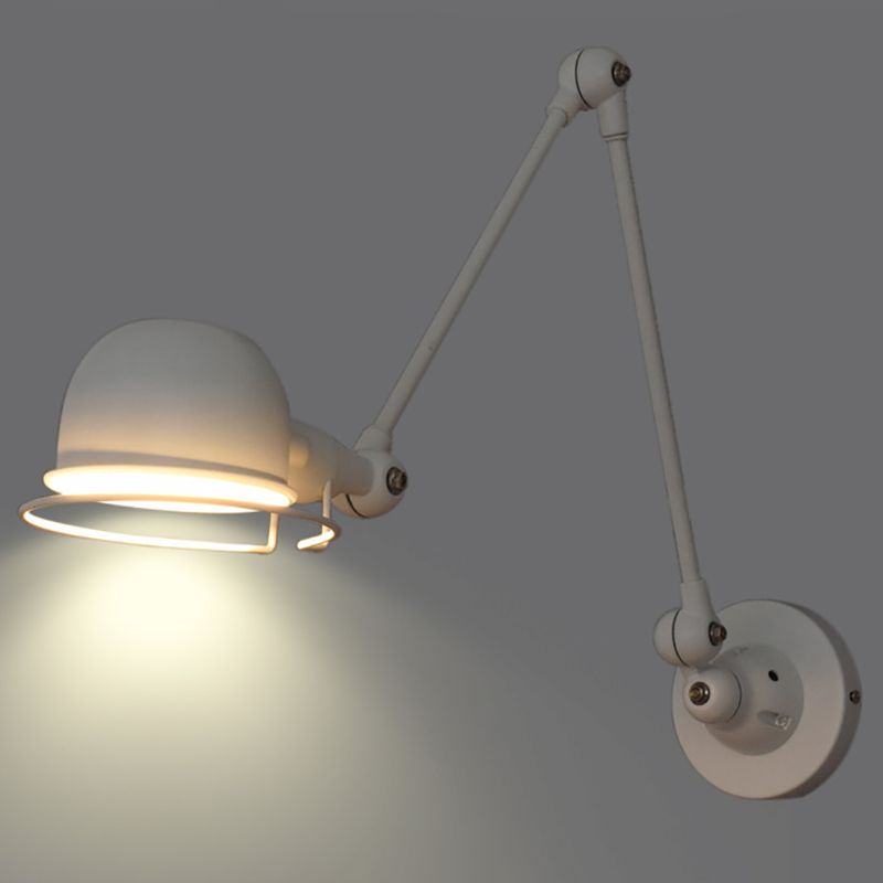 Epoch Wall Lamp Dome Modern, Metal Arm Adjustable, Black/White, Bedroom - Lamp Copper