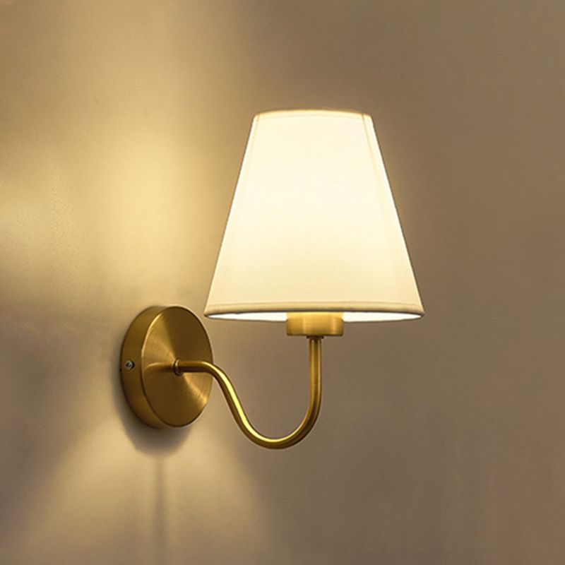 Tiffany Nordic Fabric Metal Vanity Wall Lamp, Black/White/Coffee/Flaxen - Lamp Copper