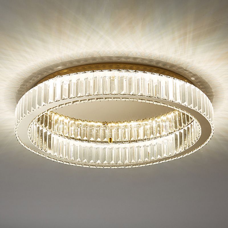 Kristy Modern Art Deco Circular Crystal Flush Mount Ceiling Light Gold - Lamp Copper
