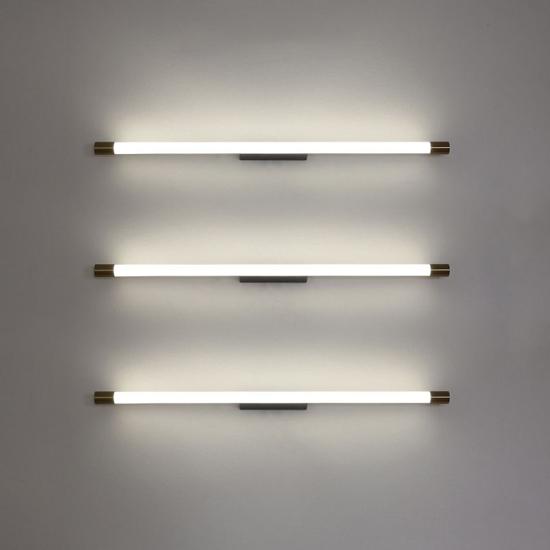 Arisha Modern Gold Mirror Front Vanity Wall Lamp, Metal/Acrylic - Lamp Copper
