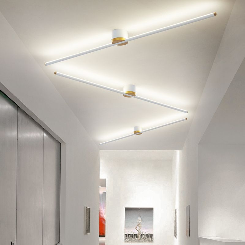 Erix Linear Flush Mount Ceiling Light - Lamp Copper