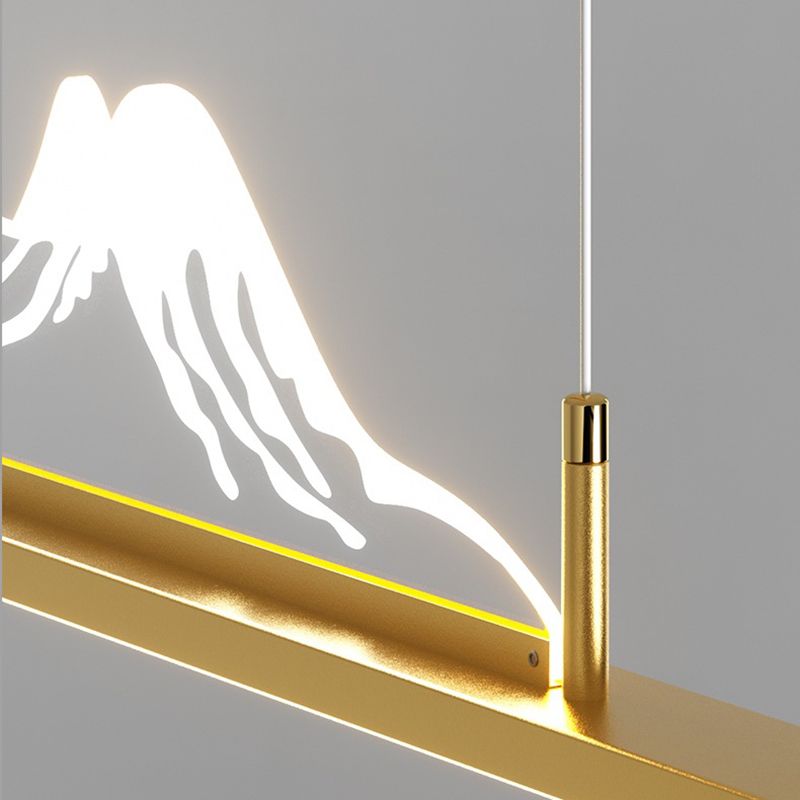 Arisha Designer Mountain Shape LED Pendant Light, Black/Gold - Lamp Copper