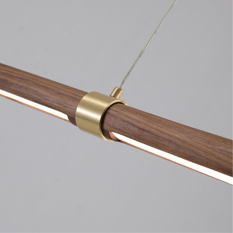 Muto Modern Minimalist Pendant Light, Metal Water Transfer Wood - Lamp Copper
