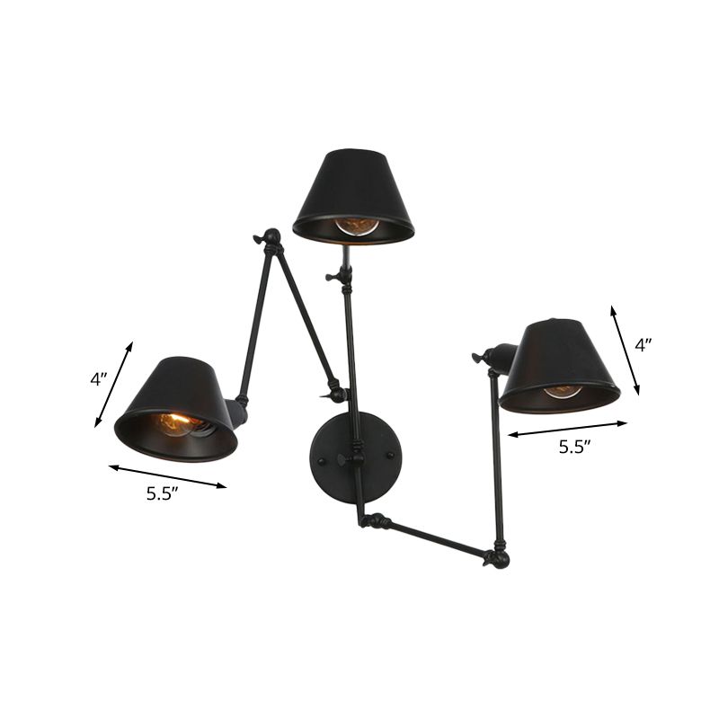 Epoch Vintage Adjustable Metal Wall Lamp, Black/Rust, Bedroom - Lamp Copper