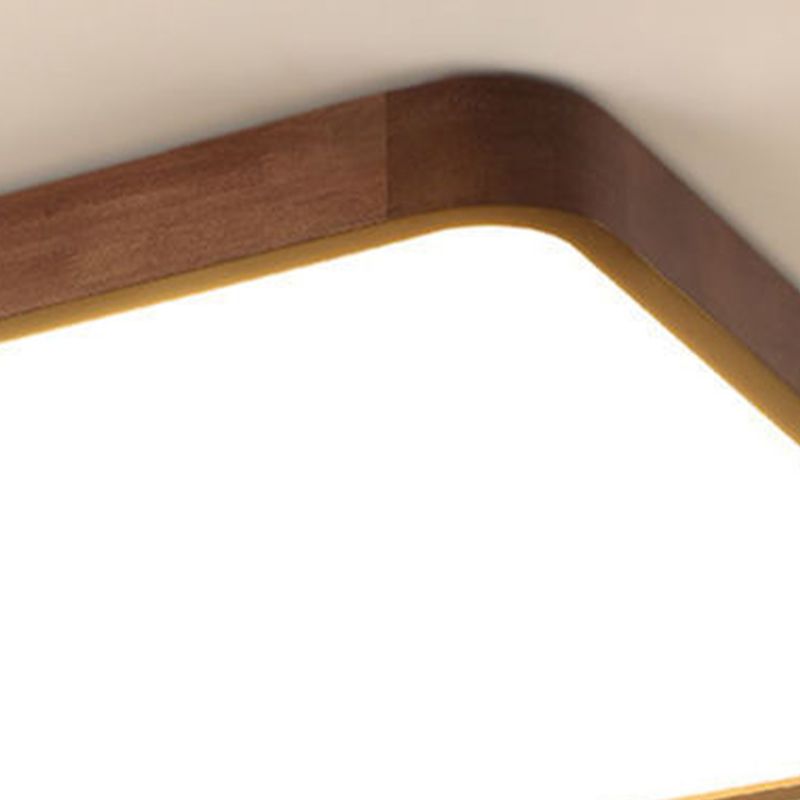 Muto Modern Geometric Walnut LED Flush Mount Ceiling Light - Lamp Copper