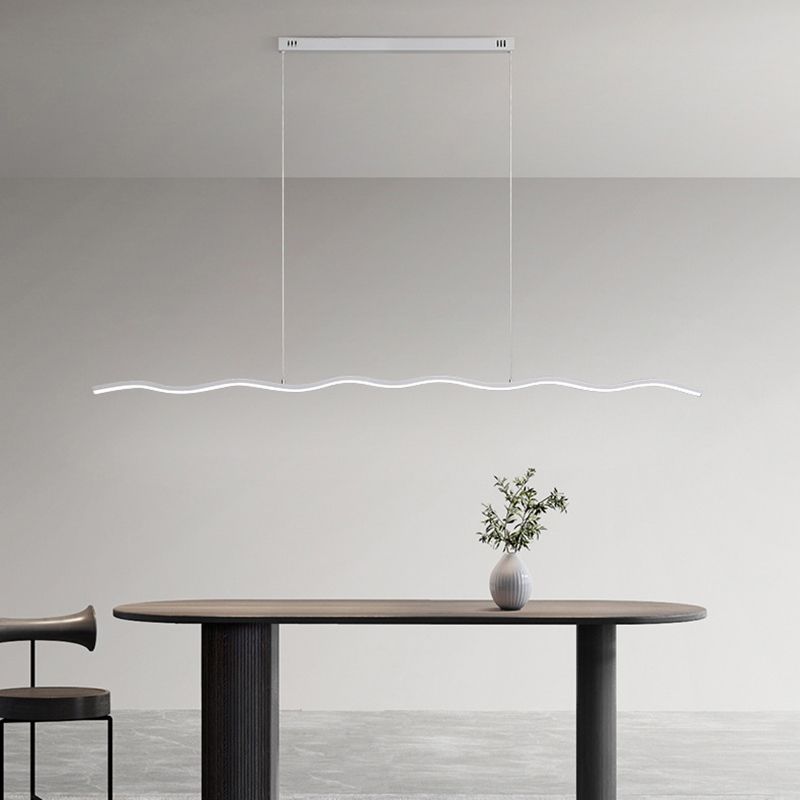 Arisha Wave Linear Pendant Light, Black/White - Lamp Copper
