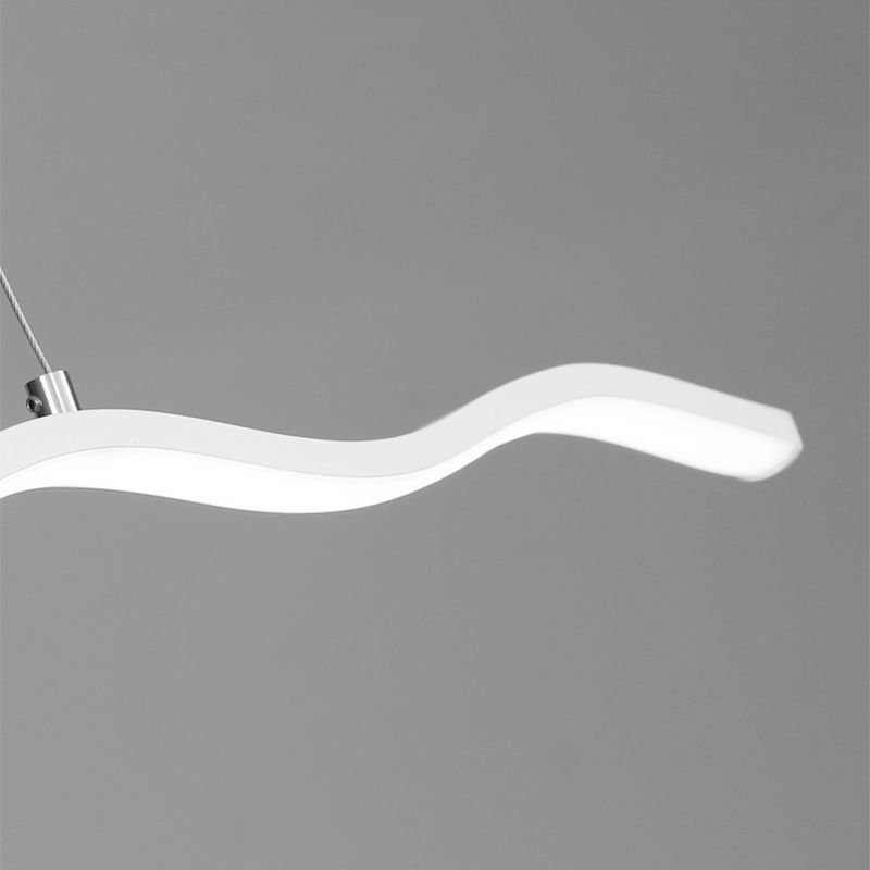 Arisha Wave Linear Pendant Light, Black/White - Lamp Copper