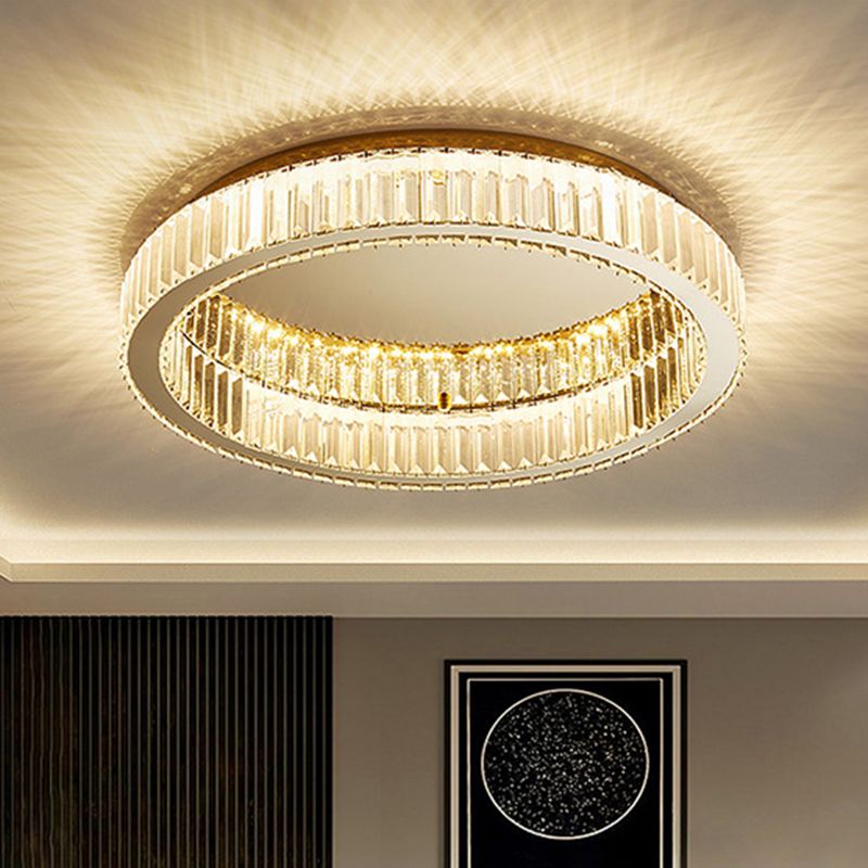 Kristy Modern Art Deco Circular Crystal Flush Mount Ceiling Light Gold - Lamp Copper