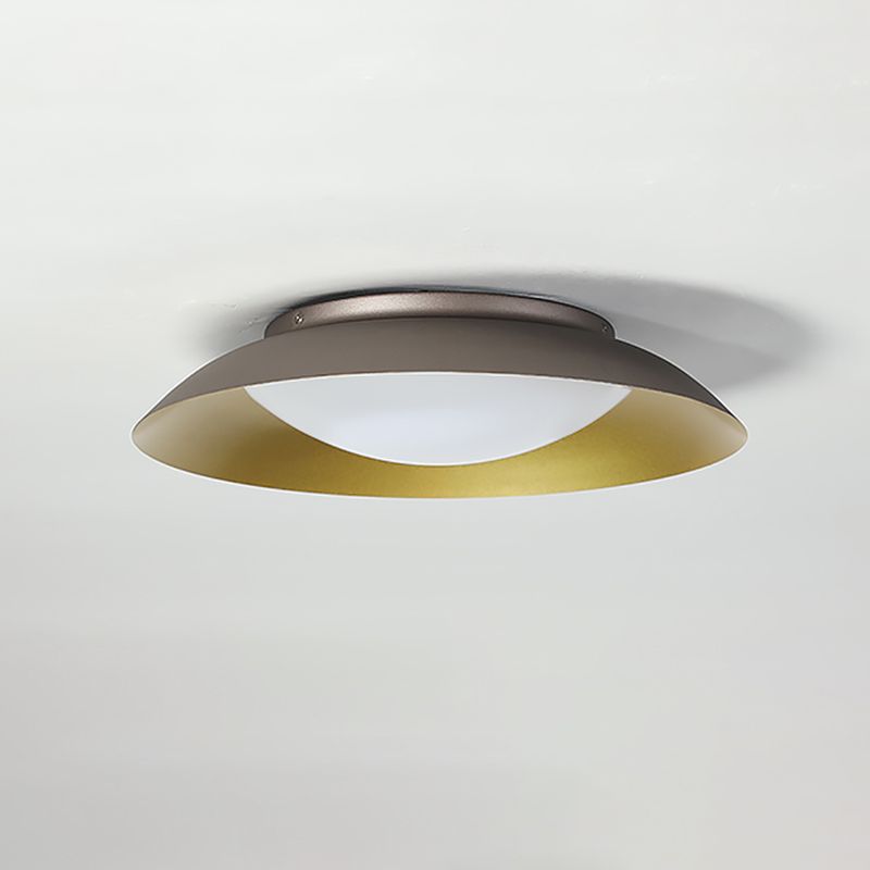 Arisha Round Metal Flush Mount Ceiling Light, Brass - Lamp Copper
