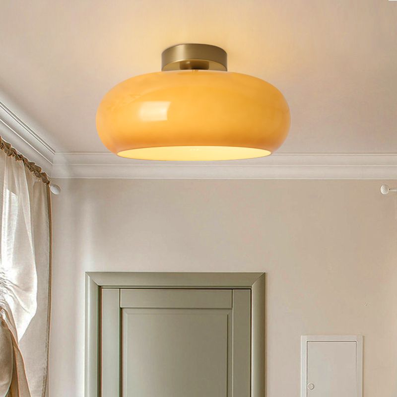 Charlotte Glass Flush Mount Ceiling Light - Lamp Copper
