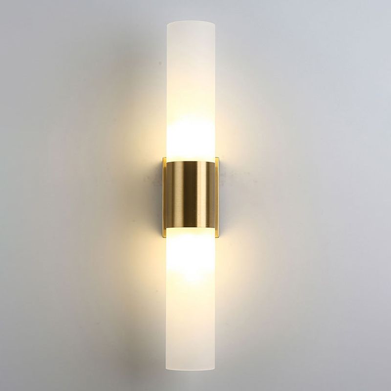Arisha Modern Double Headed Metal Glass Vanity Wall Lamp, Black/Gold - Lamp Copper