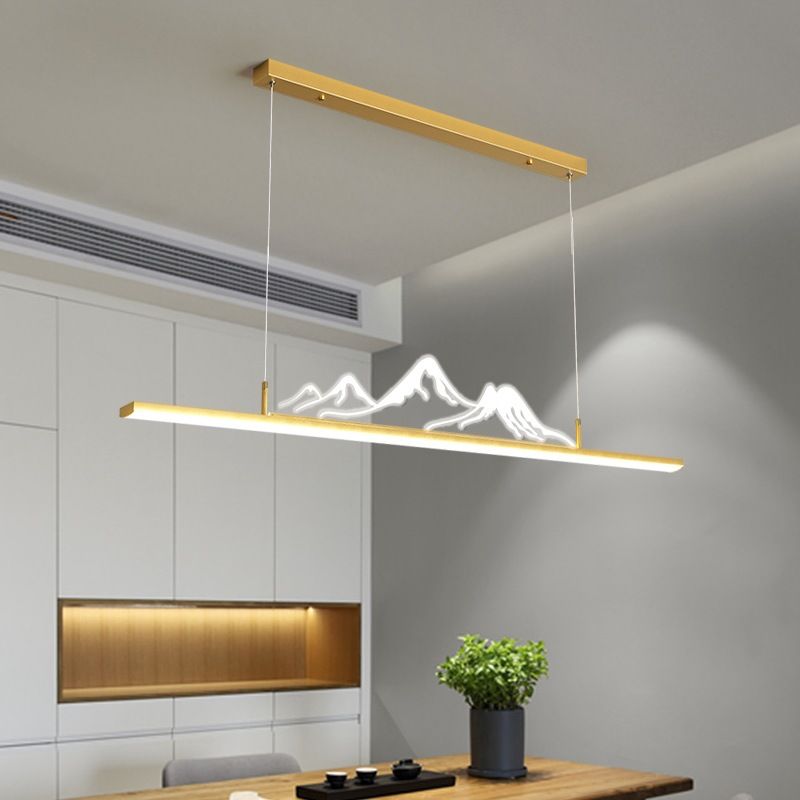 Arisha Designer Mountain Shape LED Pendant Light, Black/Gold - Lamp Copper