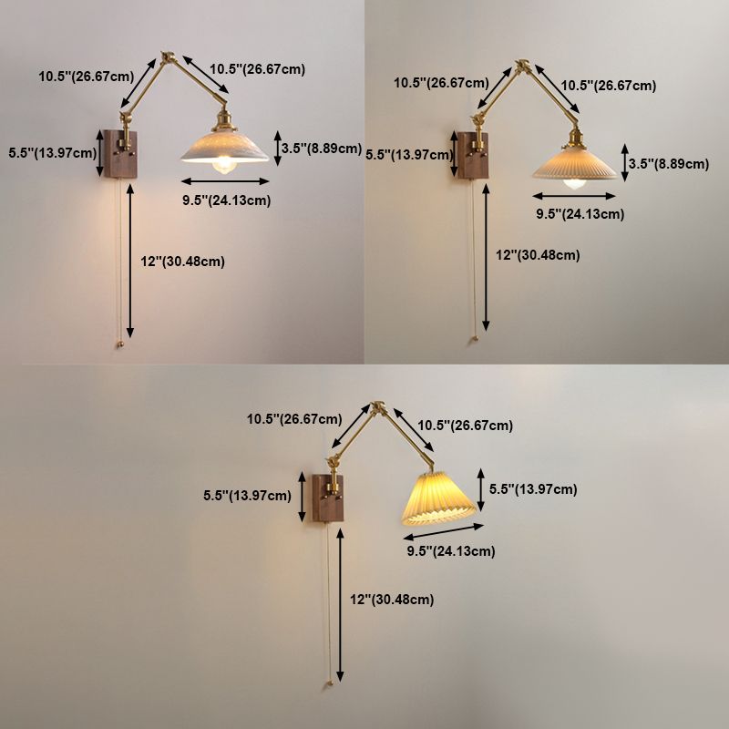 Muto Wall Lamp Modern, Folding Adjustable Metal, Study Room - Lamp Copper