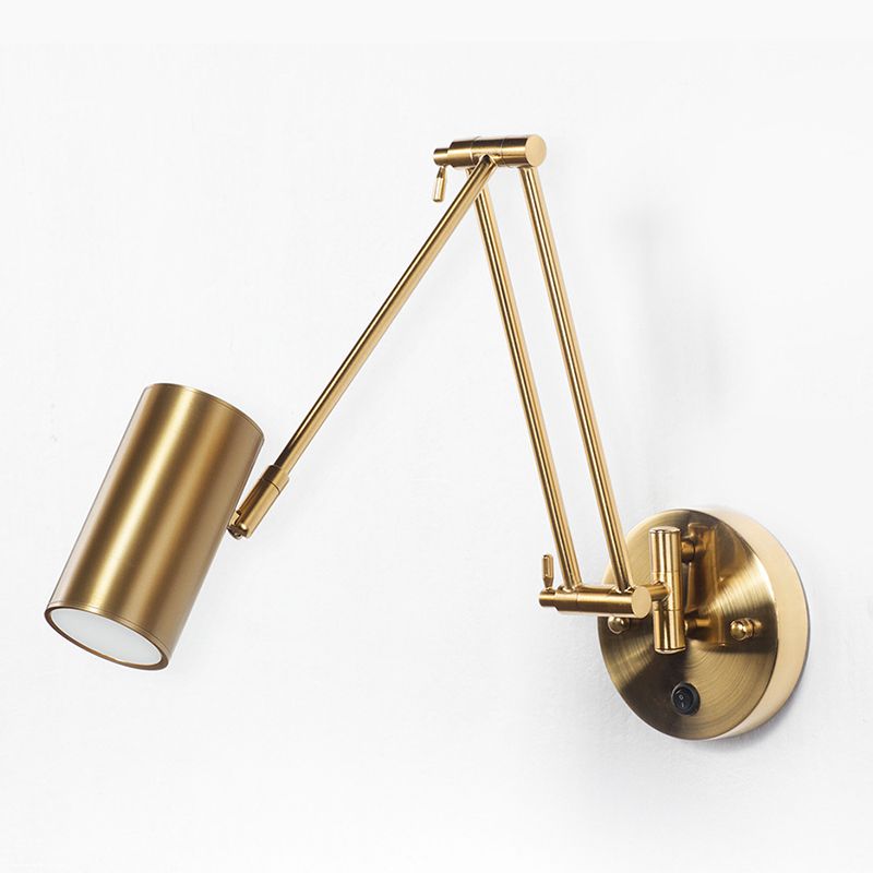 Aria Wall Lamp Cylindrical Adjustable Lamp Pole Metal Brass, Bedroom - Lamp Copper