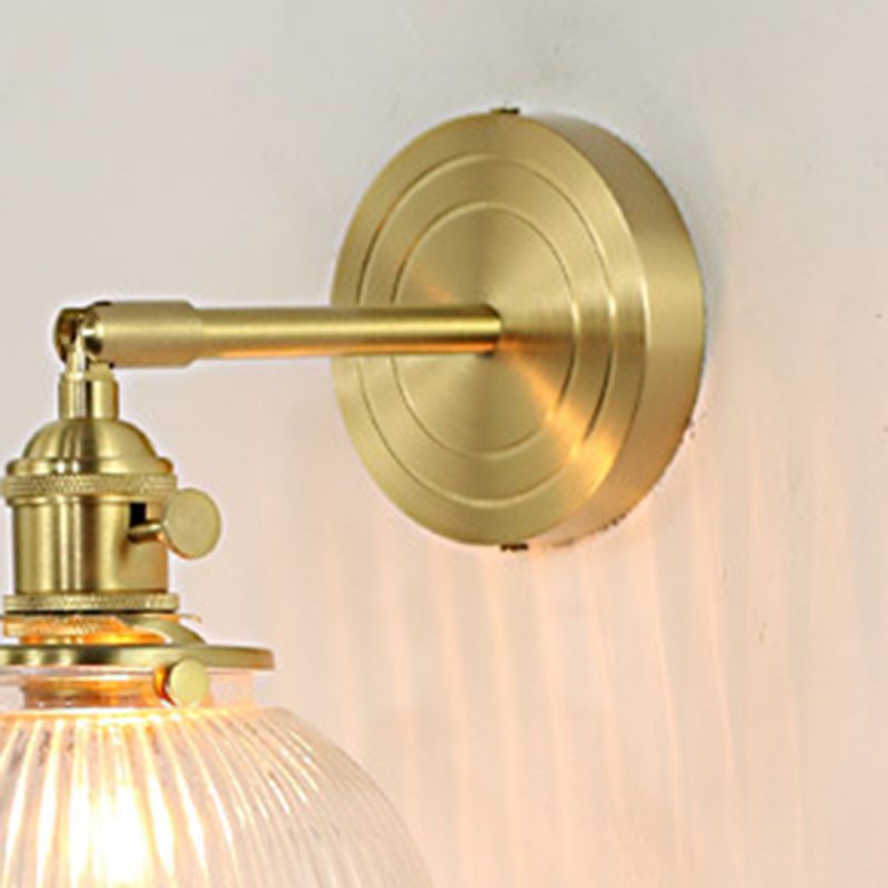 Valentina Luxury Globe/Flower Glass Vanity Wall Lamp, Gold, Bedroom - Lamp Copper