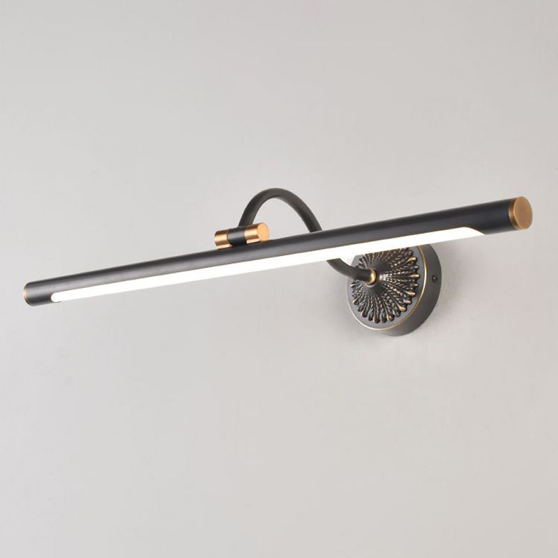Tiffany Black Adjustable Reading Spotlight Wall Lamp, Metal/Wood - Lamp Copper