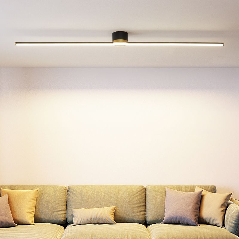 Erix Linear Flush Mount Ceiling Light - Lamp Copper