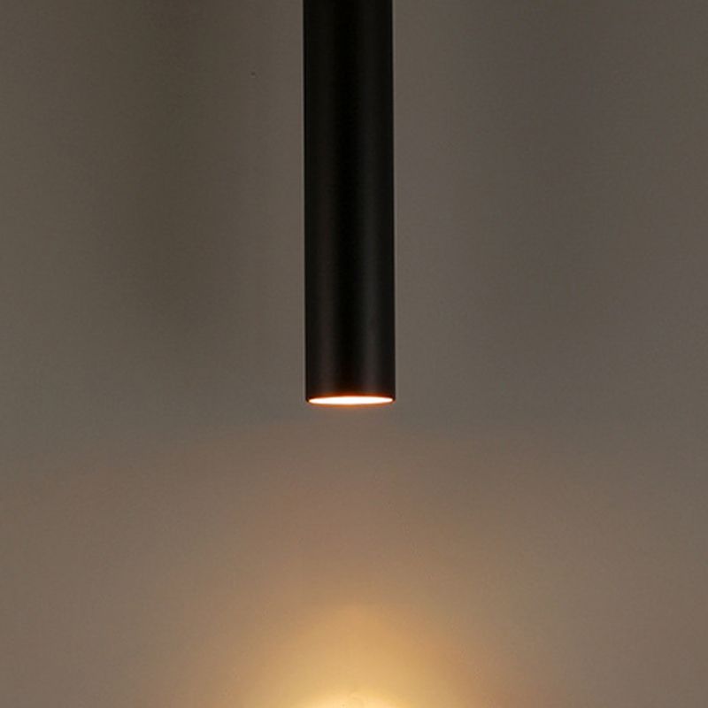 Yore Modern Cylinder Shape Linear Pendant Light Black Metal - Lamp Copper