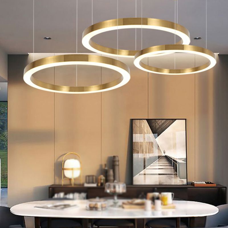 Arisha Modern Ring Metal Pendant Light, Gold - Lamp Copper