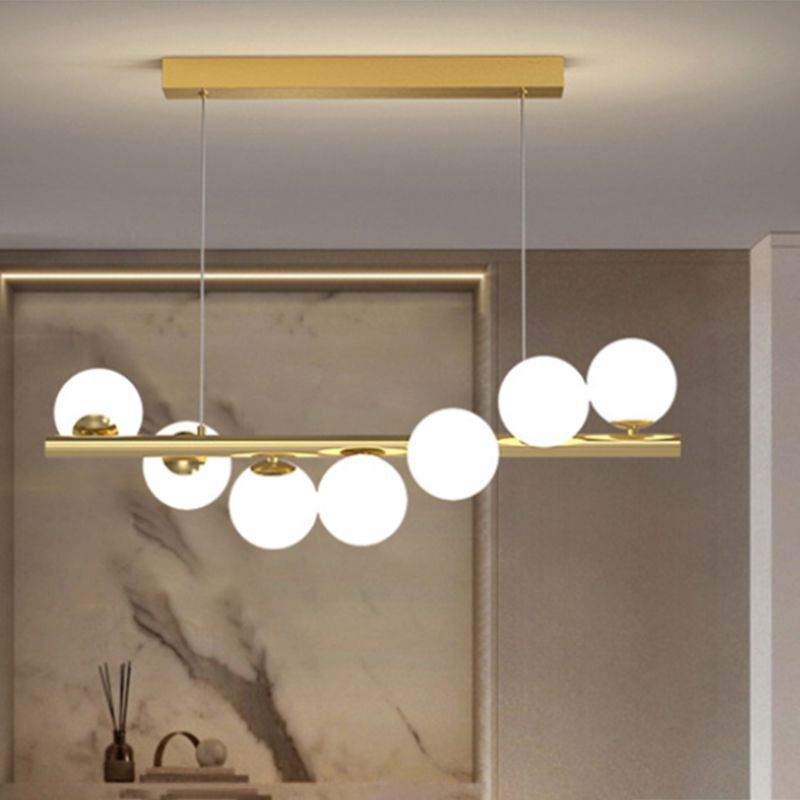 Valentina Nordic Linear LED Pendant Light, 7/9/11 Heads - Lamp Copper