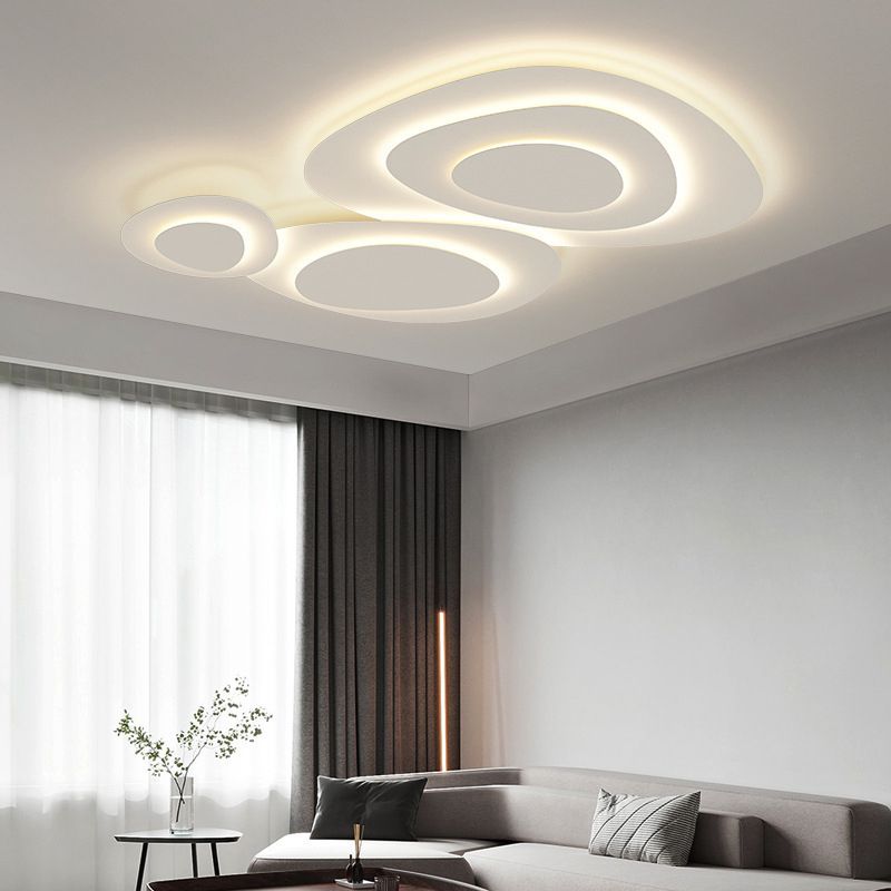 Arisha Modern Unique Shape LED White Flush Mount Ceiling Light Bedroom - Lamp Copper