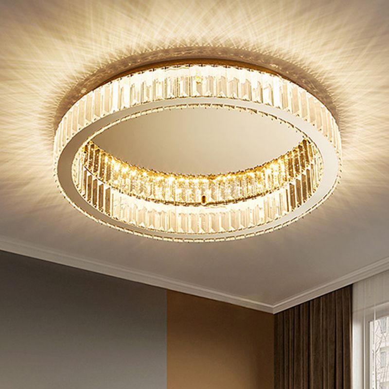 Kristy Modern Art Deco Circular Crystal Flush Mount Ceiling Light Gold - Lamp Copper