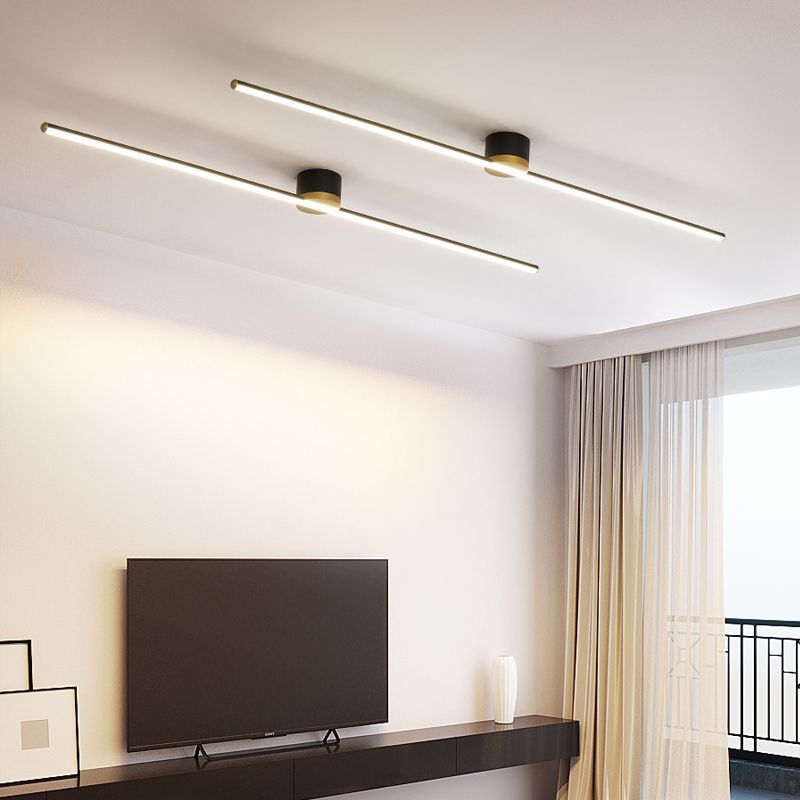 Erix Linear Flush Mount Ceiling Light - Lamp Copper
