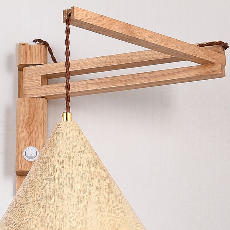 Muto Adjustable Wall Lamp, Wood/Metal, 2 Color, Living Room - Lamp Copper