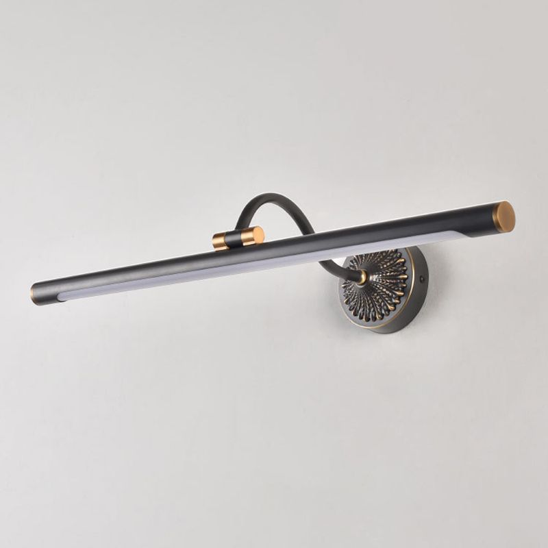 Tiffany Black Adjustable Reading Spotlight Wall Lamp, Metal/Wood - Lamp Copper