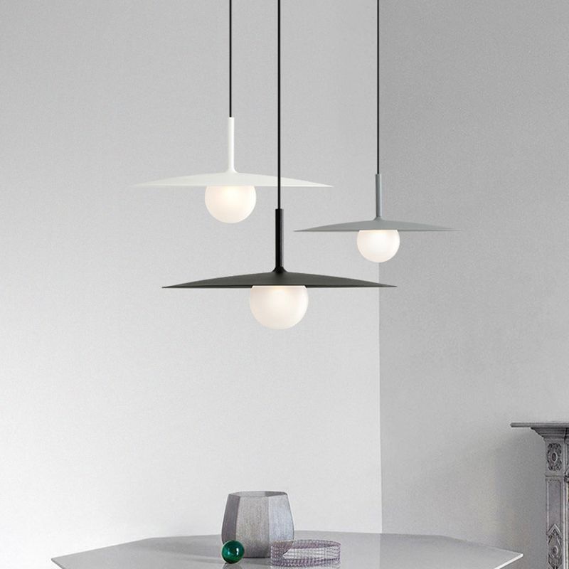 Arisha Modern Dish-shaped Metal Pendant Light, Black/White/Grey - Lamp Copper