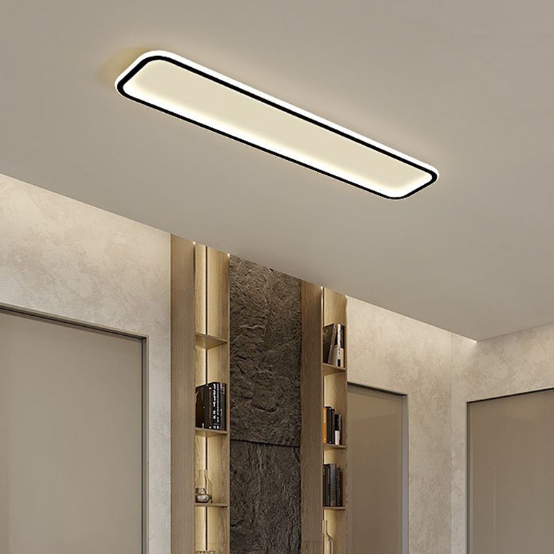 Arisha Minimalist Flush Mount Black Frame Rectangular Ceiling Light - Lamp Copper