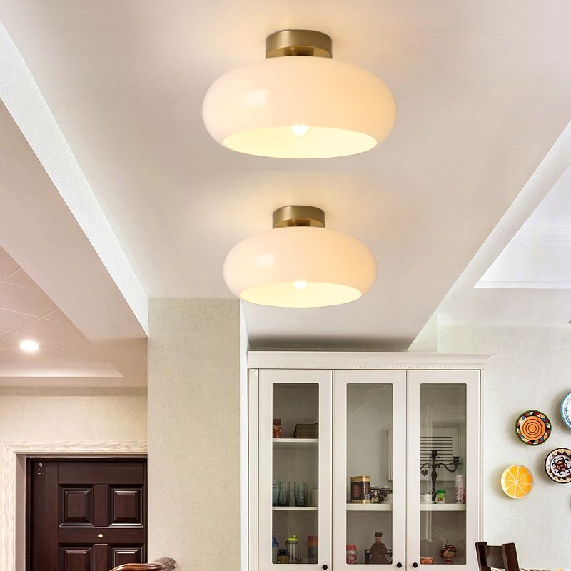 Charlotte Glass Flush Mount Ceiling Light - Lamp Copper