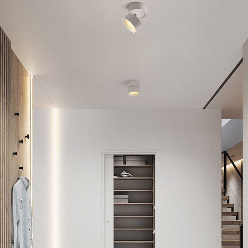 Arisha Flush Mount Ceiling Light Cylindrical Modern, Metal, Black/White, Hallway - Lamp Copper