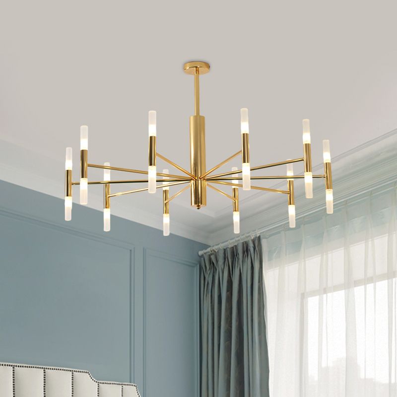 Kristy Modern Cylindrical Metal Chandelier, Gold - Lamp Copper