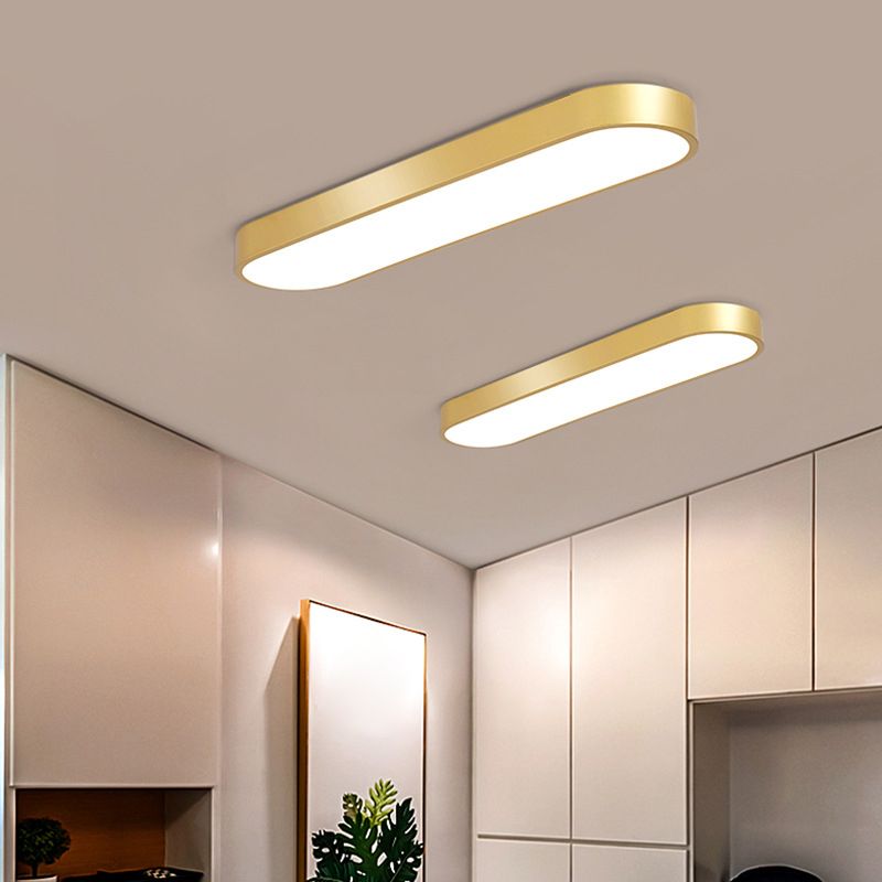 Arisha Oval Flush Mount LED Ceiling Light, Black/White/Grey/Gold - Lamp Copper