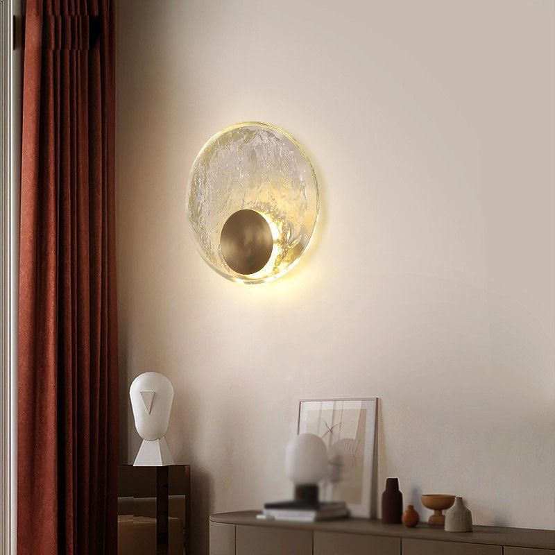 Kristy Art Deco Globe Crystal&Metal Bedroom Wall Lamp, Gold - Lamp Copper
