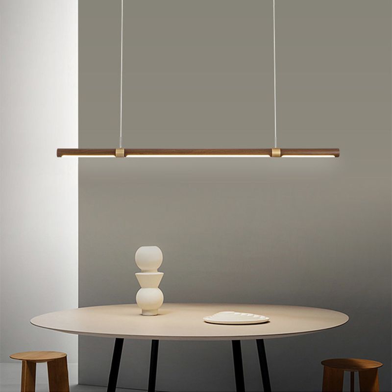 Muto Modern Minimalist Pendant Light, Metal Water Transfer Wood - Lamp Copper