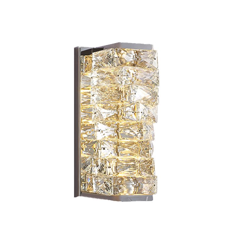 Kristy Modern Rectangular Vanity Metal Crystal LED Wall Lamp - Lamp Copper