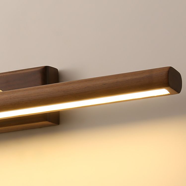 Muto Vanity Rotatable Mirror Front Vanity Wall Lamp, Wood - Lamp Copper
