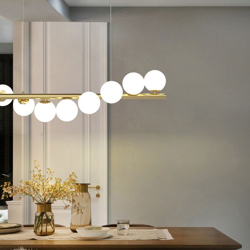 Valentina Nordic Linear LED Pendant Light, 7/9/11 Heads - Lamp Copper