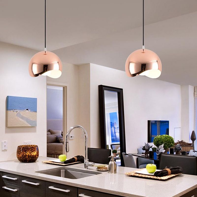 Cohen Nordic Globe Pendant Light, Metal, Kitchen Island - Lamp Copper