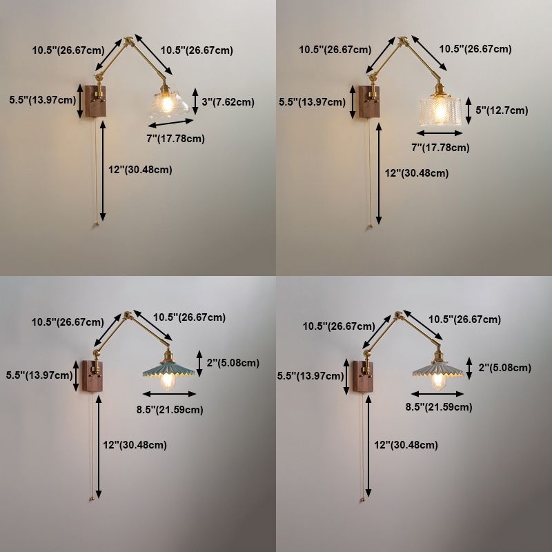 Muto Wall Lamp Modern, Folding Adjustable Metal, Study Room - Lamp Copper
